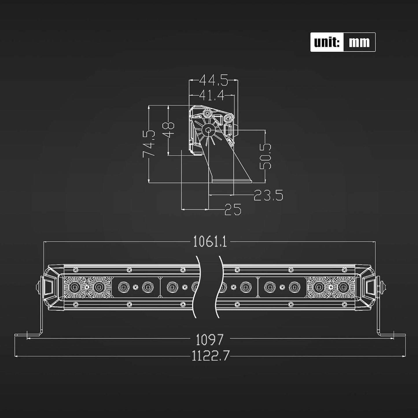 42" Ultra Bright 40000LM LED Light Bar - Single Row Flood & Spot Beam Combo for Off-Road Adventures - Perfect for Pickup, SUV, ATV, UTV, Truck Roof & Bumper