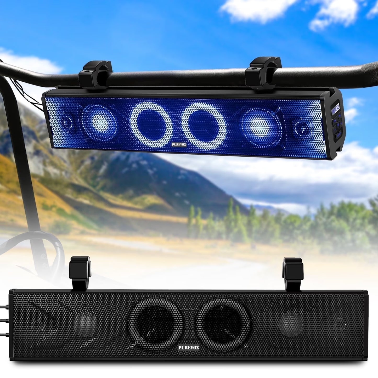 UTV Sound Bar,25 Inch ATV Soundbar Music Sync Sxs Sound Bar for Golf Cart Atv Car