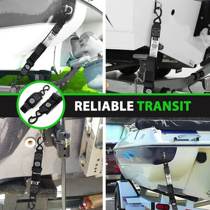 Transom Tie down Kits (2PK) -2" X 48" Boat Transom Straps - 1,200Lb Break Str...