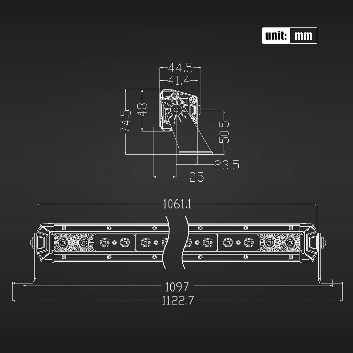 42" Ultra Bright 40000LM LED Light Bar - Single Row Flood & Spot Beam Combo for Off-Road Adventures - Perfect for Pickup, SUV, ATV, UTV, Truck Roof & Bumper