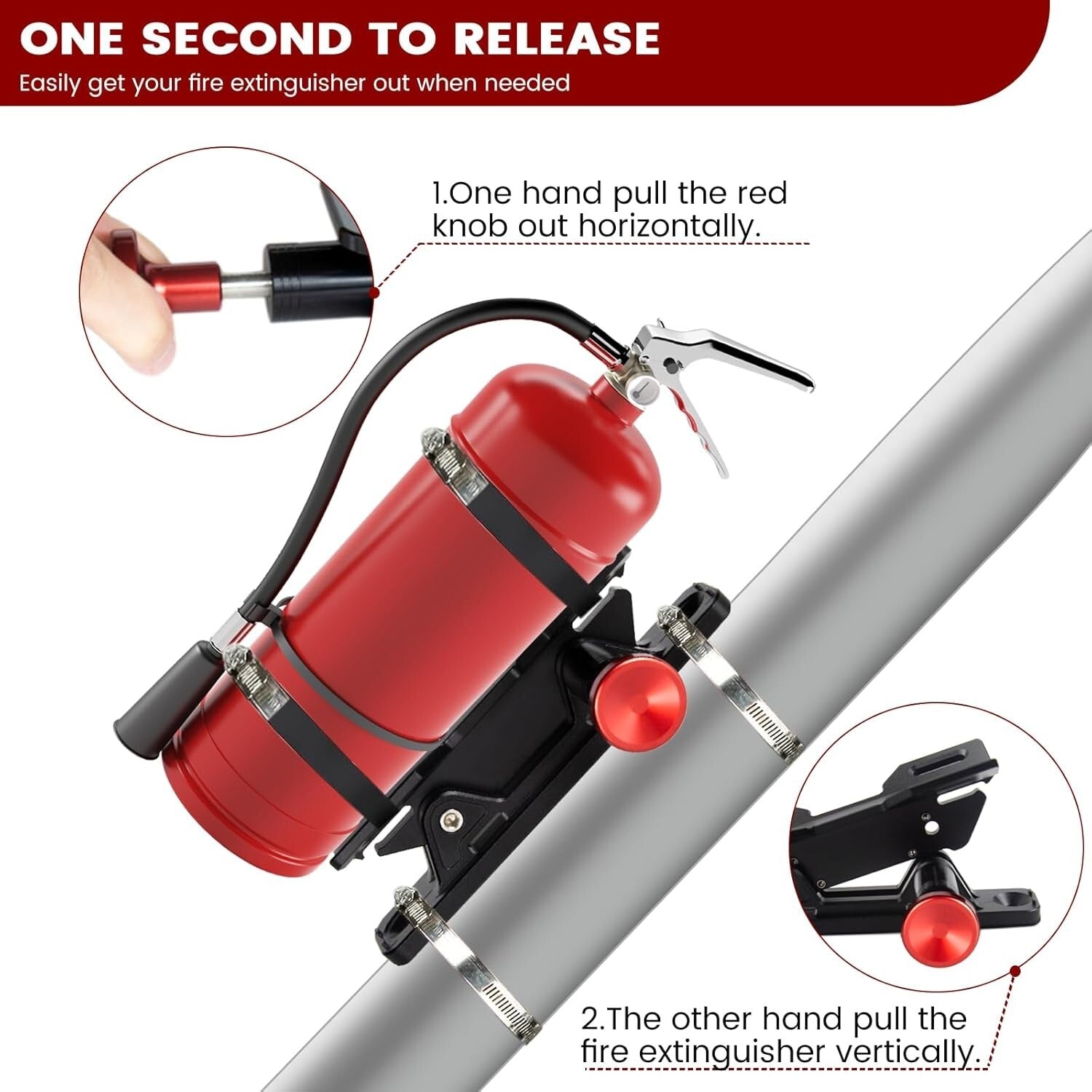 Quick Release Fire Extinguisher Holder - Car Fire Extinguisher Mount Bracket Alu