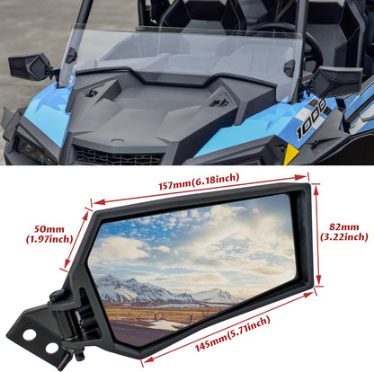 Adjustable Rearview Side Mirrors for Polaris RZR XP 1000 14-23, Folding Clear Rear View Side Mirrors for Polaris RZR XP XP4 1000 Turbo S 1000 900 2014-2023 Accessories(2Pcs, Replace #2881198)