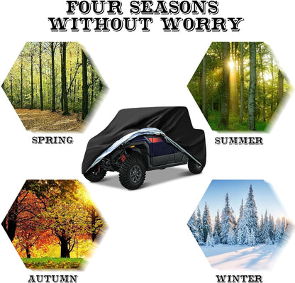 UTV Covers Heavy Duty, 300D UTV Cover 4-6 Seater All-Weather Protection, Side by Side Cover Waterproof Outdoor Storage Windproof Compatible with Polaris Ranger Can Am Yamaha 157"X 67"X 77"