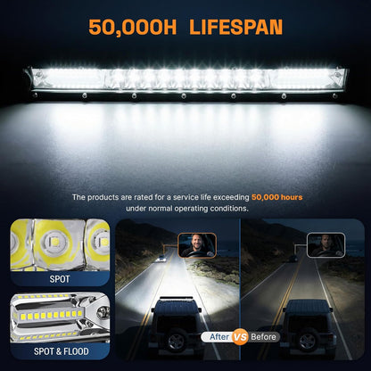 Powerful LED Light Bar Kit - 2x 12" 120W Fog Lights & 4x 4" 60W Driving Lights with Wiring Harness - Ultimate Off-Road Accessories for Trucks, ATVs, SUVs, UTVs & Boats