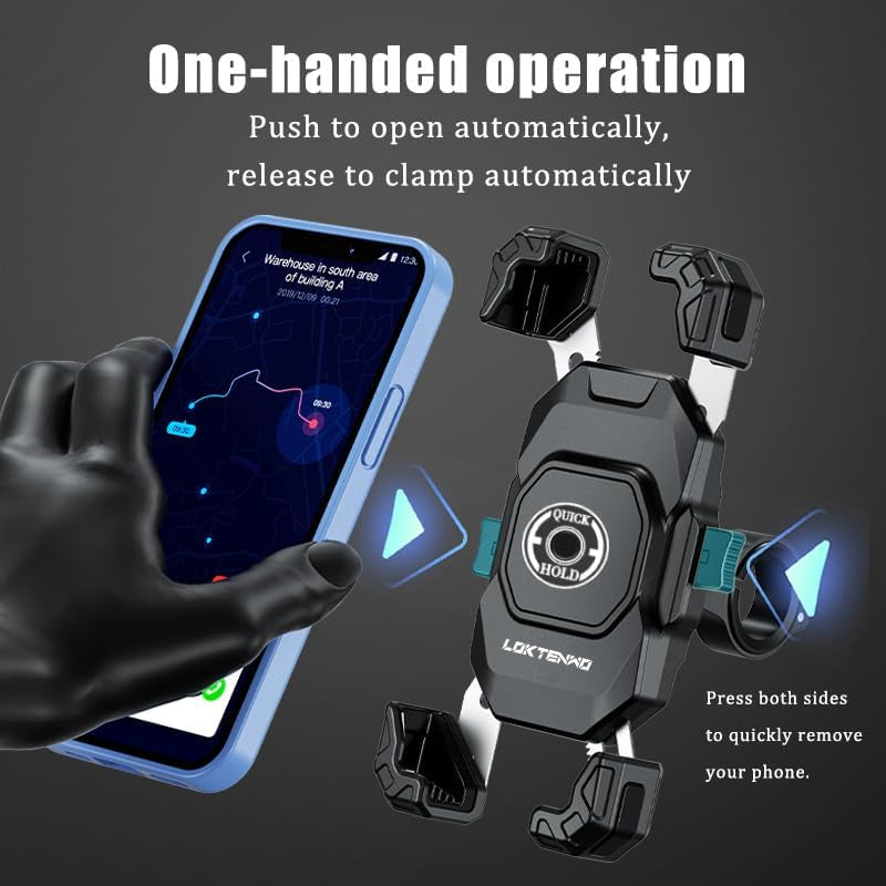 Anti-Theft UTV Phone Mount with Vibration Dampener, Adjustable UTV Cellphone Holder Fit on 1.5''/1.65''/1.75''/1.85'' Roll Cage Bar, for 5.4''-7'' Smartphone