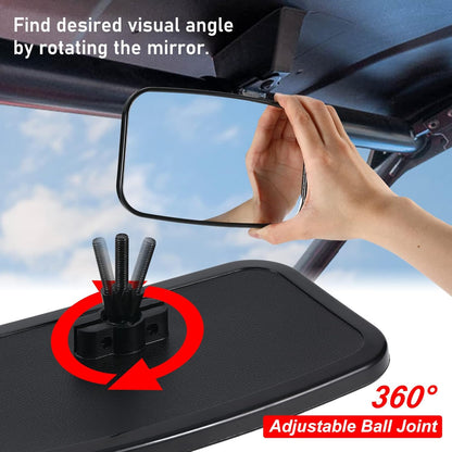 UTV Side Mirrors and UTV Center Mirror for 1.6" to 2" Roll Bar, Adjustable Break Away Compatible with Polaris RZR 900 1000 Can Am Mule Rhino Yamaha YXZ CFMOTO Zforce