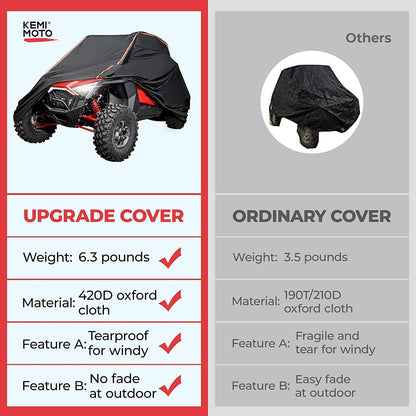 420D UTV Cover 2 Seater Heavy Duty Compatible with Polaris RZR General, Can Am Maverick, Talon, Teryx4, CFMOTO Zforce 800 950, Viking YXZ1000R, 2-3 Seater All Weather Protection Sxs Cover