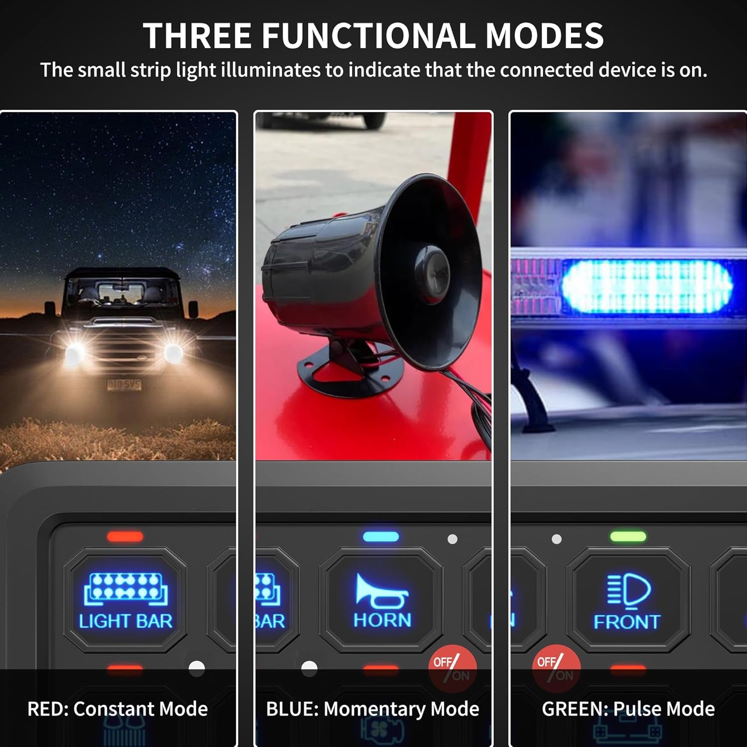 RGB LED 8 Gang Switch Panel - Multi-Function Toggle & Touch Control for Car, ATV, UTV, Boat & Marine - Dimmable & Versatile!