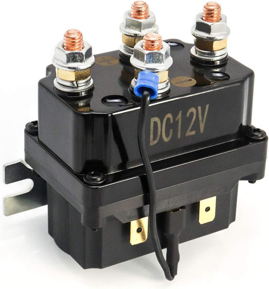 Solenoid Relay, 12V 250A Winch Relay Solenoid Replacement Contactor for 3000-5000Lbs ATV UT Winch Control