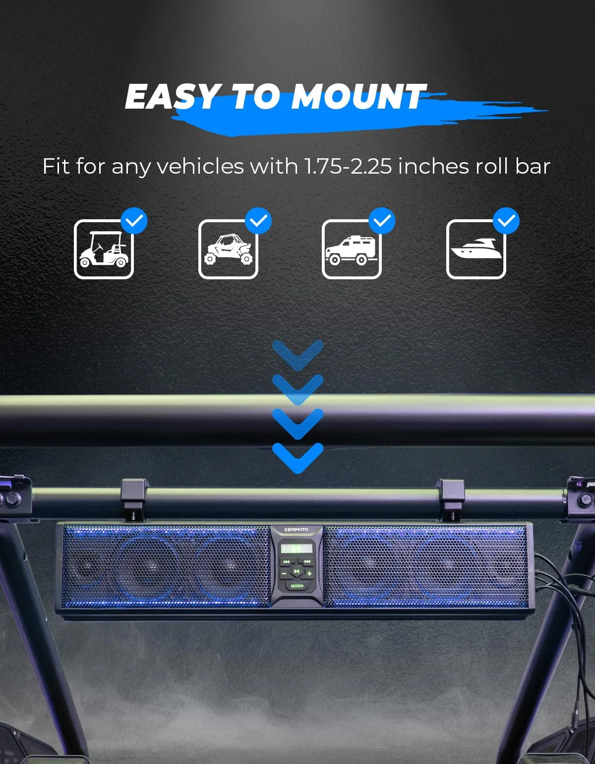 26'' RGB Bluetooth Sound Bar for ATV/UTV - Premium Vehicle Speakers