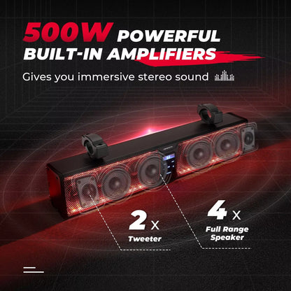 26'' RGB Bluetooth Sound Bar for ATV/UTV - Premium Vehicle Speakers