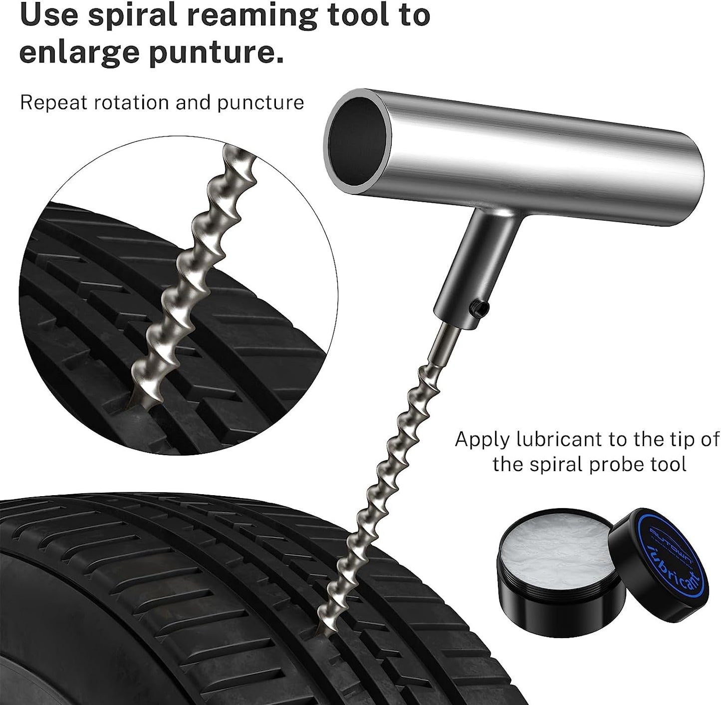 Flat Tire Repair Kit with Plugs 31 Pcs for Car, Motorcycle, ATV, Jeep, Truck, Tractor Flat Tire Puncture Repair