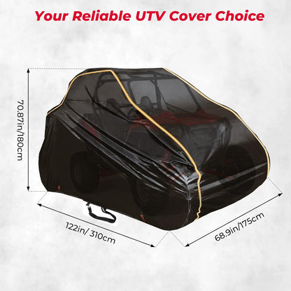 420D UTV Cover 2 Seater Heavy Duty Compatible with Polaris RZR General, Can Am Maverick, Talon, Teryx4, CFMOTO Zforce 800 950, Viking YXZ1000R, 2-3 Seater All Weather Protection Sxs Cover