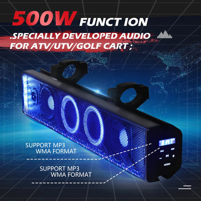 UTV Sound Bar,25 Inch ATV Soundbar Music Sync Sxs Sound Bar for Golf Cart Atv Car