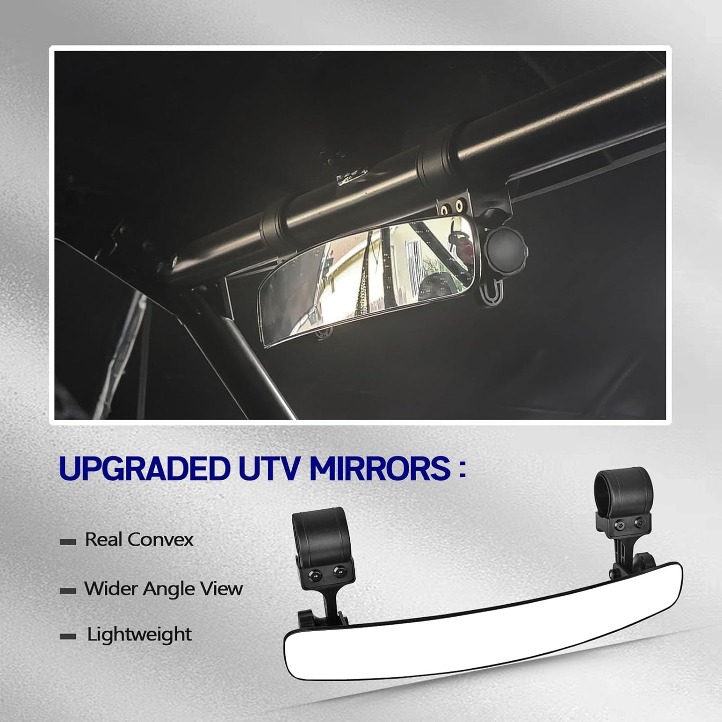16.5" Ultra View UTV Rearview Mirrors with 1.75-2.0" Clamps Compatible with Polaris RZR 800 900 1000 Turbo, Can Am Maverick, Honda Pioneer Talon, Kawasaki SXS UTV Race Mirror & 1 PCS Belt Bypass