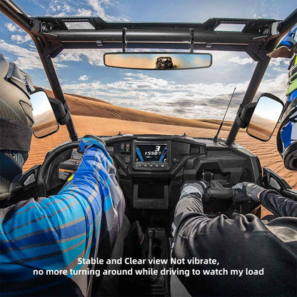 UTV Side Mirrors with 1.75" -2" Roll Bar Cage, UTV Mirrors 360 Degree Adjustable RZR Mirror Compatible with Polaris RZR Kawasaki Teryx Mule Pioneer Yamaha Rhino YXZ