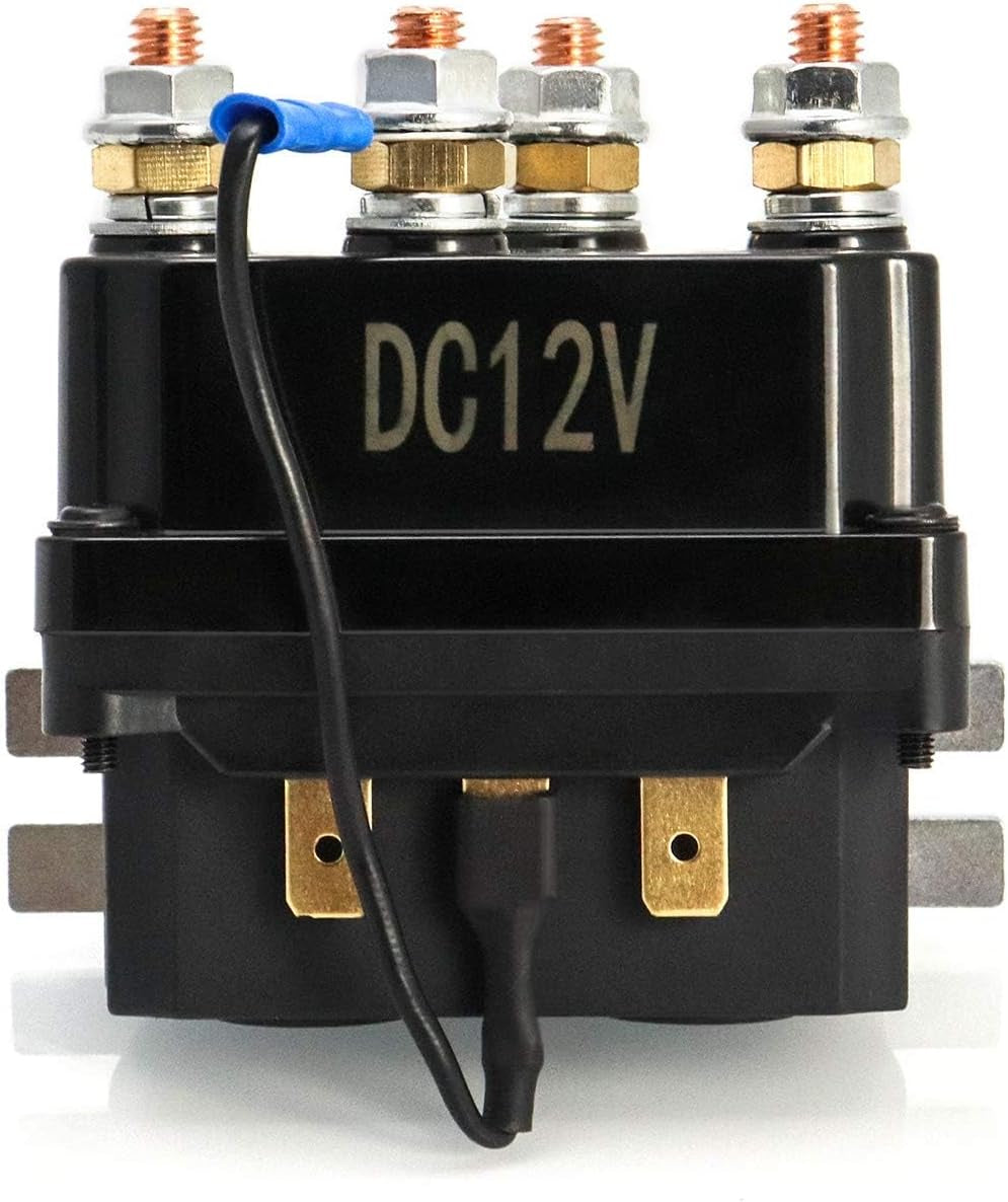 Solenoid Relay, 12V 250A Winch Relay Solenoid Replacement Contactor for 3000-5000Lbs ATV UT Winch Control