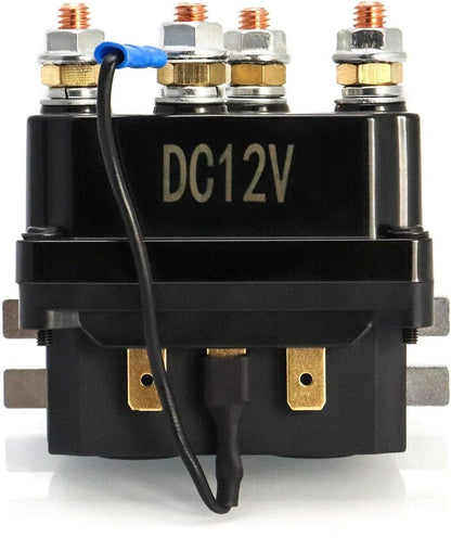 Solenoid Relay, 12V 250A Winch Relay Solenoid Replacement Contactor for 3000-5000Lbs ATV UT Winch Control