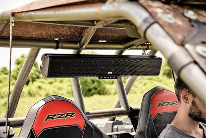 Basb27V2 27" 500W Amplified Weatherproof Bluetooth Soundbar for Utv/Atv/Sxs/Golf Cart, 8-Speakers, RGB LED Lights, Remote Control, Preset Equalizer, Fits 1.5" - 2" Roll Bars