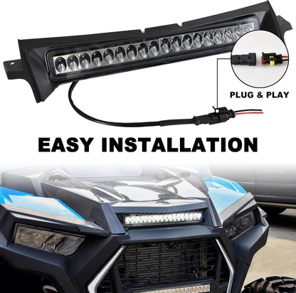 LED Hood Scoop Light for Polaris RZR XP 1000/XP Turbo/Turbo S 2019-2023, Front LED Auxiliary Light Hood Accent Lamp DRL Accessories