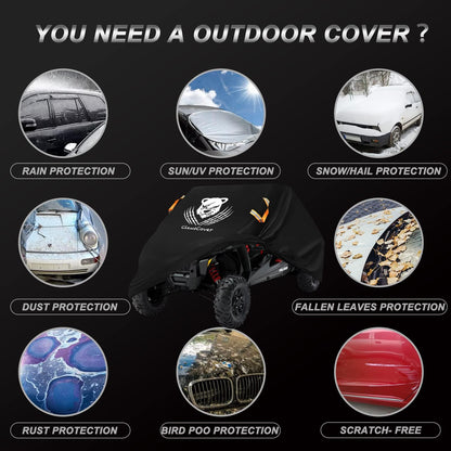 UTV Cover 4 Seater Waterproof Outdoor,Side by Side ATV Covers,Durable Anti-Uv and All Weather Protection, Compatible with Polaris Ranger RZR General Can-Am Defender Yamaha Kawasaki,159" Lx66 Wx76 H