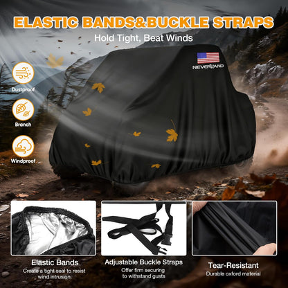 UTV Covers Heavy Duty, 300D UTV Cover 2-3 Seater All-Weather Protection, Side by Side Cover Waterproof Outdoor Compatible with Honda Pioneer Polaris Ranger 114"X 65"X 73" (American Flag)