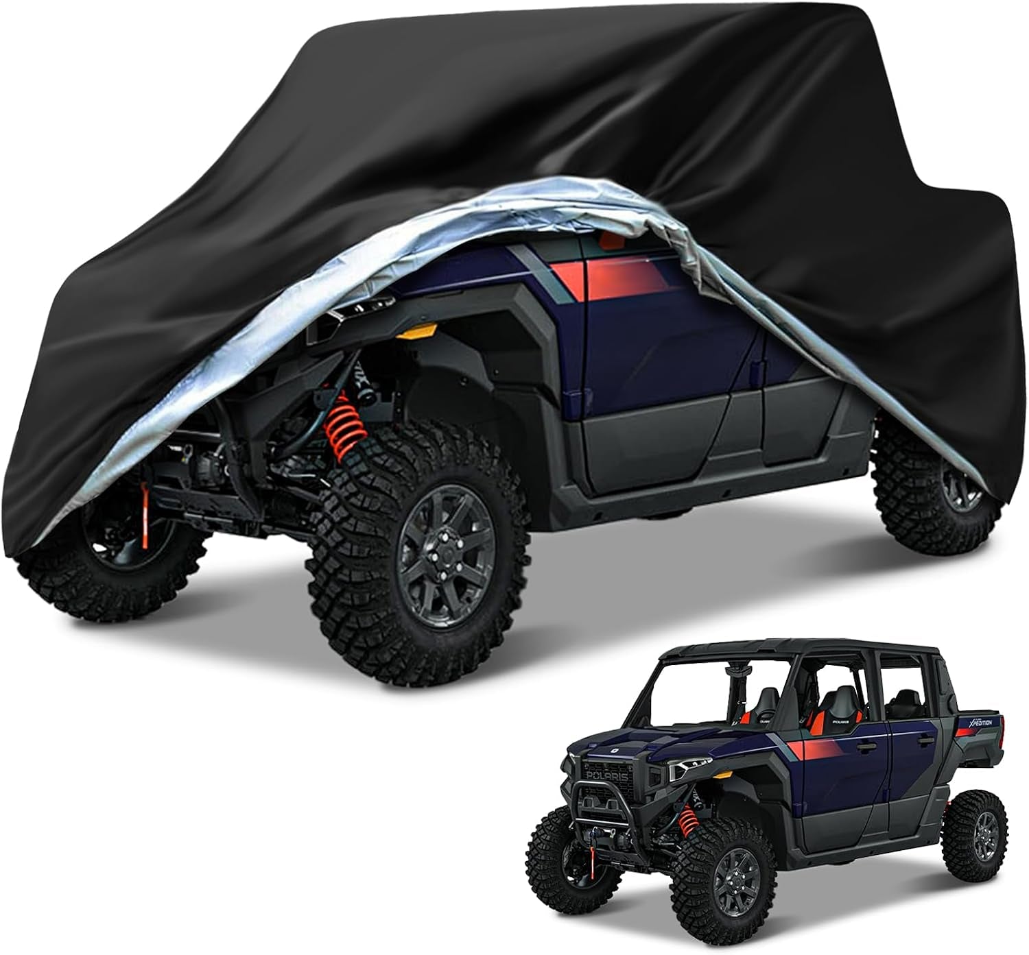 UTV Covers Heavy Duty, 300D UTV Cover 4-6 Seater All-Weather Protection, Side by Side Cover Waterproof Outdoor Storage Windproof Compatible with Polaris Ranger Can Am Yamaha 157"X 67"X 77"
