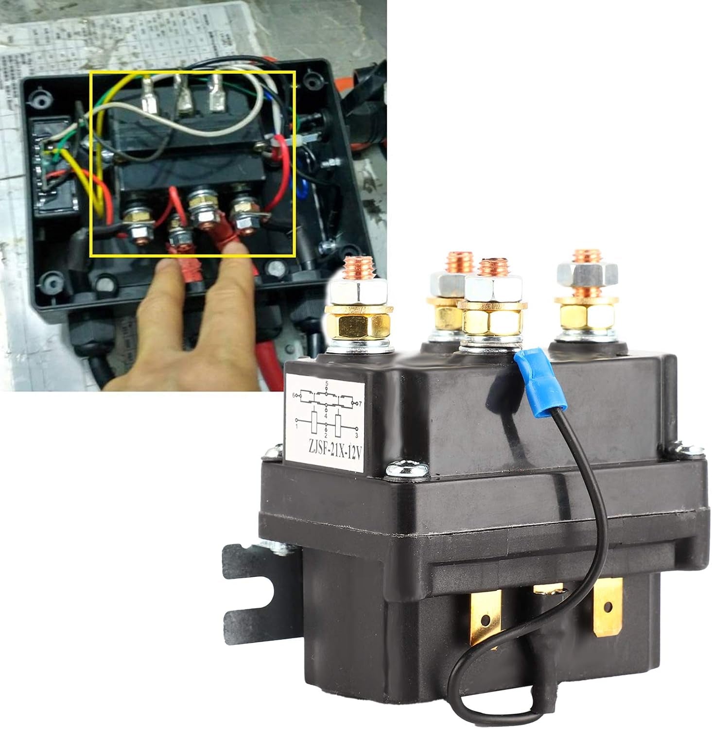 Warn Vxr 25 Winch Solenoid,Selenoid for Winch,Warn Winch Solenoid Warn Winch Solenoids Winch Accessories Winch Solenoid Relay Contactor 12V 250A for Aut Utv Suv with 30005000Lbs Winches