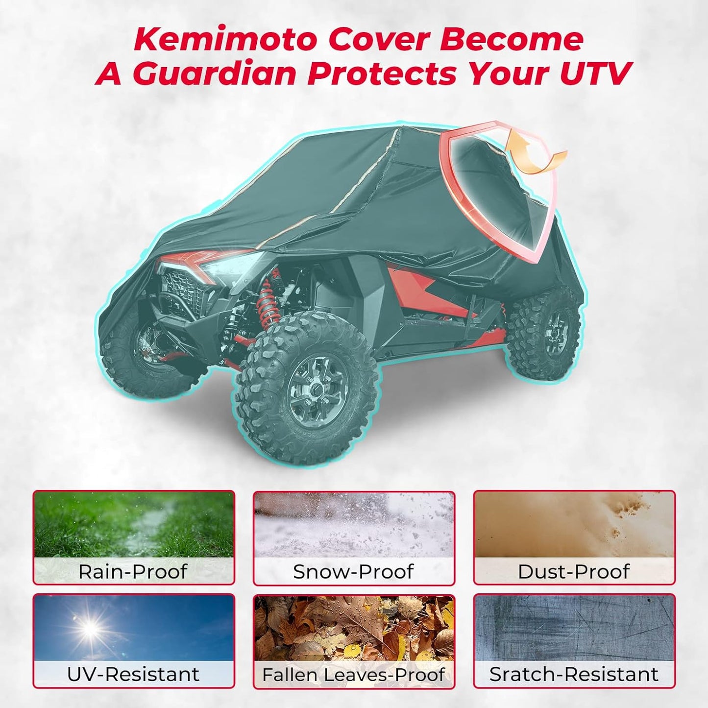 420D UTV Cover 2 Seater Heavy Duty Compatible with Polaris RZR General, Can Am Maverick, Talon, Teryx4, CFMOTO Zforce 800 950, Viking YXZ1000R, 2-3 Seater All Weather Protection Sxs Cover