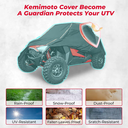 420D UTV Cover 2 Seater Heavy Duty Compatible with Polaris RZR General, Can Am Maverick, Talon, Teryx4, CFMOTO Zforce 800 950, Viking YXZ1000R, 2-3 Seater All Weather Protection Sxs Cover