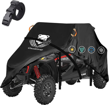 UTV Cover 4 Seater Waterproof Outdoor,Side by Side ATV Covers,Durable Anti-Uv and All Weather Protection, Compatible with Polaris Ranger RZR General Can-Am Defender Yamaha Kawasaki,159" Lx66 Wx76 H