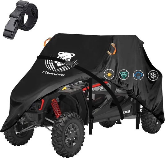 UTV Cover 4 Seater Waterproof Outdoor,Side by Side ATV Covers,Durable Anti-Uv and All Weather Protection, Compatible with Polaris Ranger RZR General Can-Am Defender Yamaha Kawasaki,159" Lx66 Wx76 H