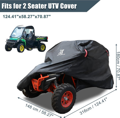 UTV Cover Waterproof Storage Cover Sun Rain Shade Protection Full Covers for Polaris RZR 570 800 900 S 1000 XP 900 XP 1000 Trail 2 Seater 4 Wheeler Black