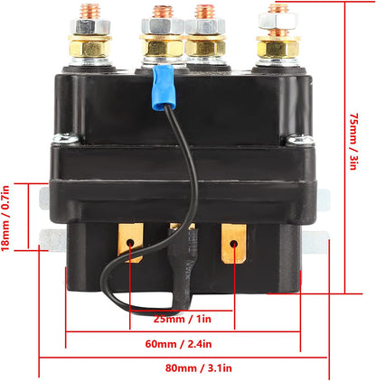 Warn Vxr 25 Winch Solenoid,Selenoid for Winch,Warn Winch Solenoid Warn Winch Solenoids Winch Accessories Winch Solenoid Relay Contactor 12V 250A for Aut Utv Suv with 30005000Lbs Winches