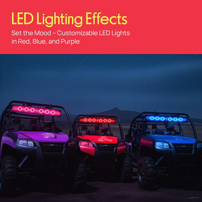 32" Powered ATV/UTV Soundbar System, 200W Bluetooth Speakers with Built-In Amplifier, Waterproof and Weatherproof, Wireless BT Streaming and Auxiliary Input, LED Lights