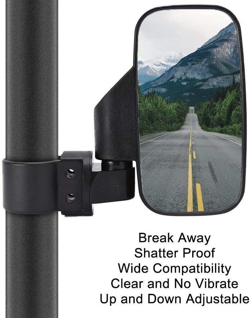 UTV Side Mirrors with 1.75" -2" Roll Bar Cage, UTV Mirrors 360 Degree Adjustable RZR Mirror Compatible with Polaris RZR Kawasaki Teryx Mule Pioneer Yamaha Rhino YXZ
