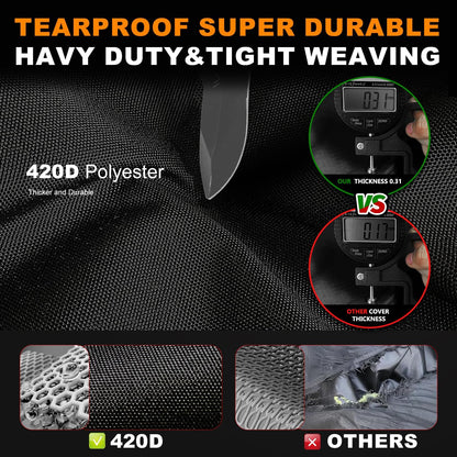 UTV Cover 4 Seater Waterproof Outdoor,Side by Side ATV Covers,Durable Anti-Uv and All Weather Protection, Compatible with Polaris Ranger RZR General Can-Am Defender Yamaha Kawasaki,159" Lx66 Wx76 H