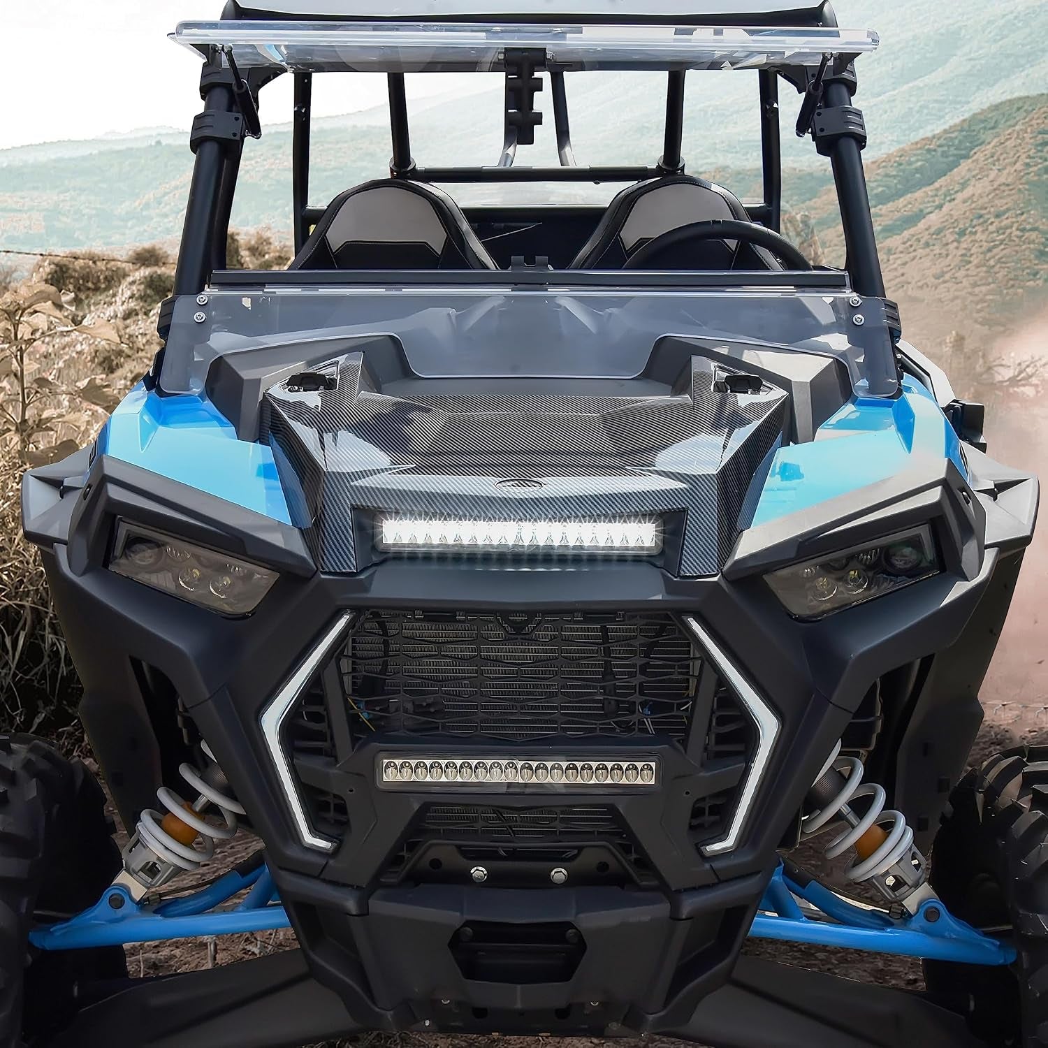 LED Hood Scoop Light for Polaris RZR XP 1000/XP Turbo/Turbo S 2019-2023, Front LED Auxiliary Light Hood Accent Lamp DRL Accessories