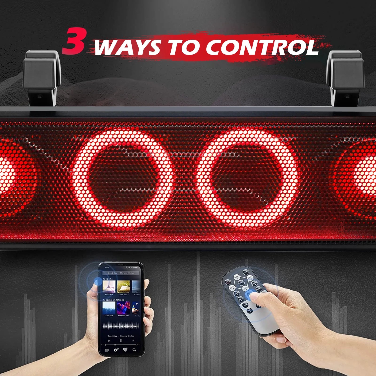 UTV Sound Bar,25 Inch ATV Soundbar Music Sync Sxs Sound Bar for Golf Cart Atv Car
